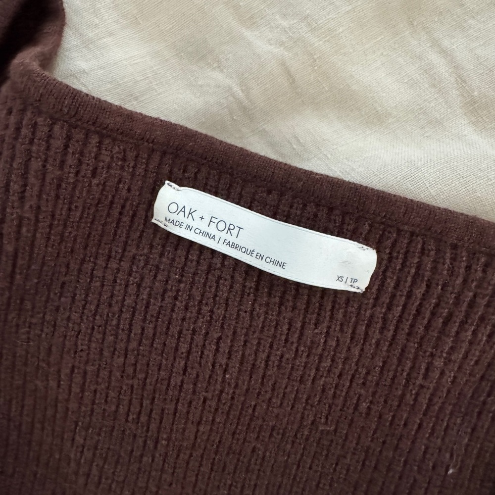 Oak + Fort Brown Knit Ribbed Sweater Dress - Picture 6 of 9